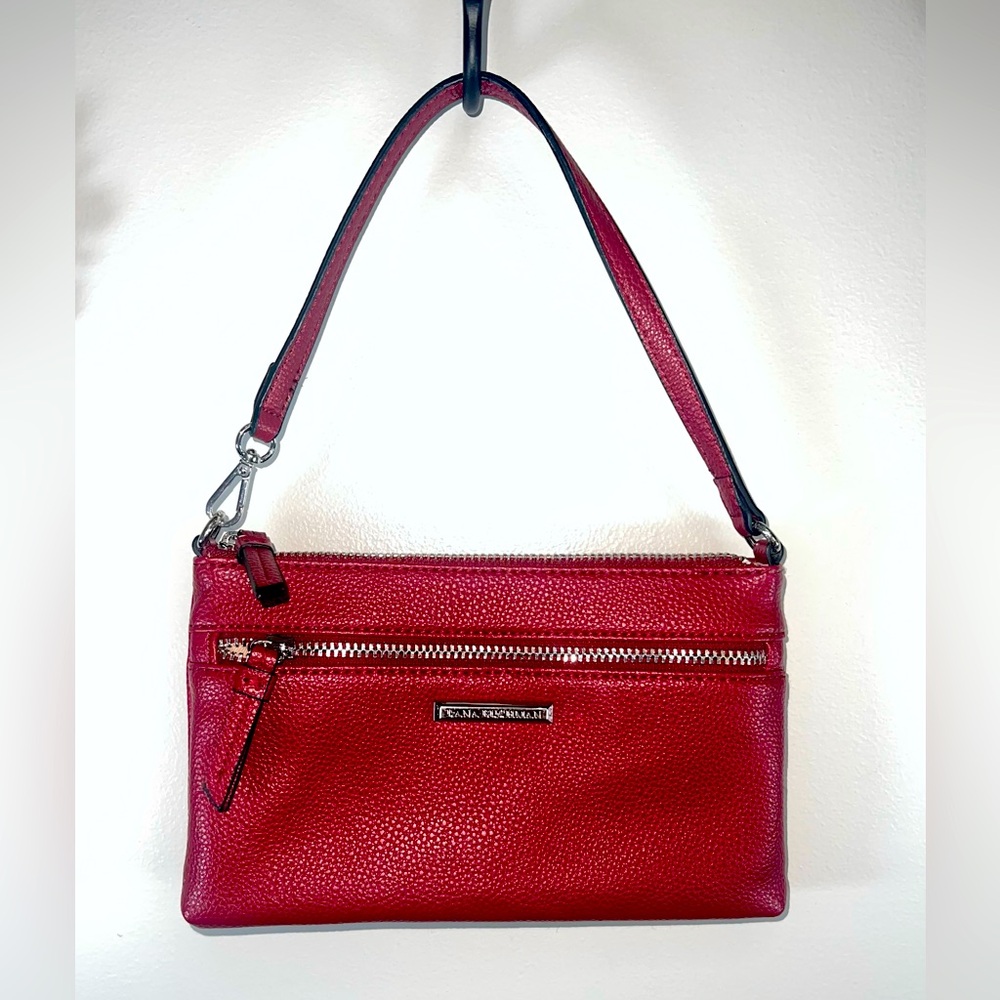 NWOT Dana Buchman Red Wristlet Clutch Purse Wallet Adjustable Strap 9 × 5